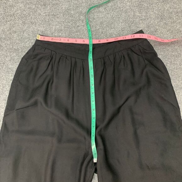 Anthropologie Pants Womens 2T Tall Black Wide Leg Eyelet Crop High Rise Side Zip - Picture 7 of 15